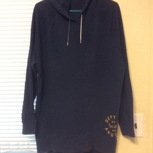 Long Tunic Sweatshirt - Navy Blue